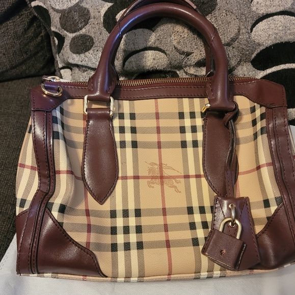 Burberry Haymarket Check Top Handle Bag - Picture 1 of 5